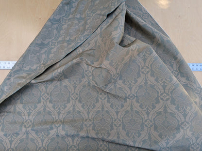 Scalamandre Namtu Silk Damask French Blue &amp; Tan Faille Medallion MSRP USD 300/Y