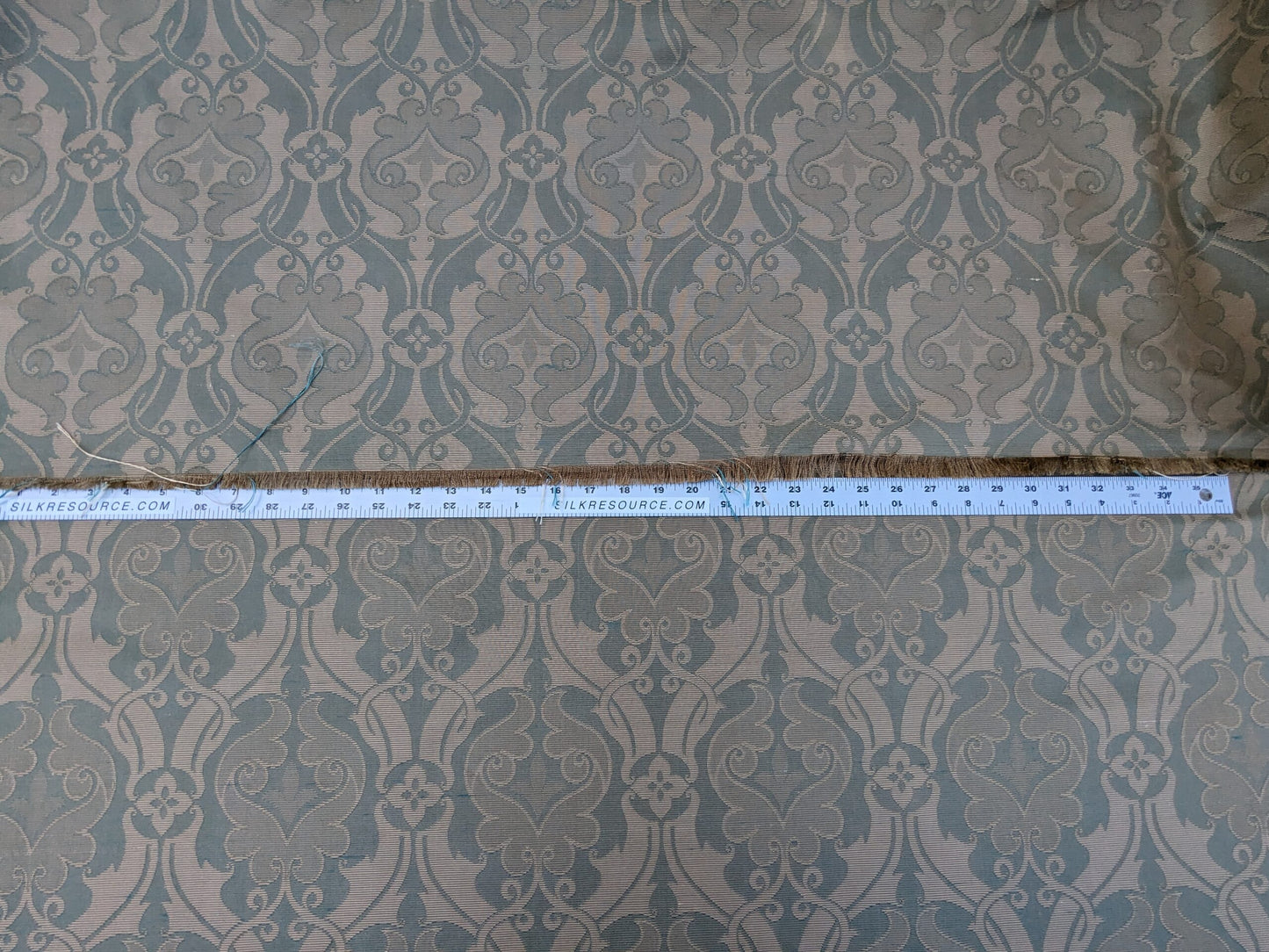 Scalamandre Namtu Silk Damask French Blue &amp; Tan Faille Medallion MSRP USD 300/Y