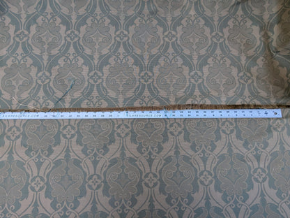 Scalamandre Namtu Silk Damask French Blue &amp; Tan Faille Medallion MSRP USD 300/Y