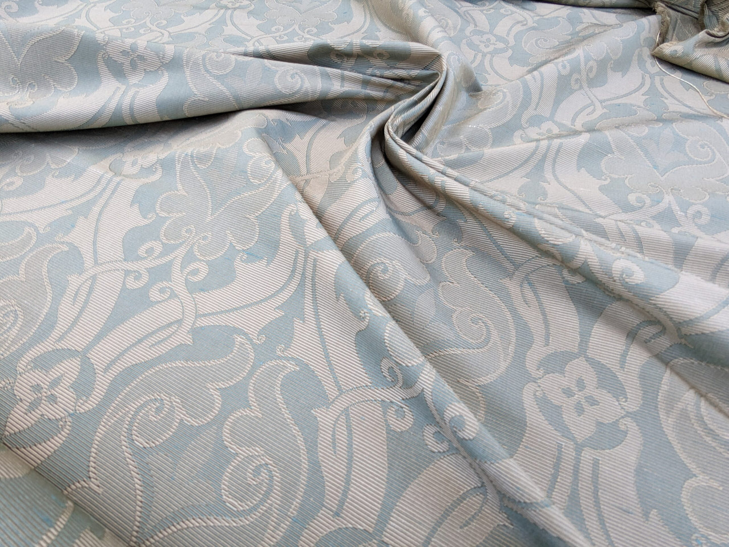 Scalamandre Namtu Silk Damask French Blue &amp; Tan Faille Medallion MSRP USD 300/Y