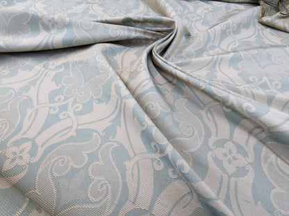 Scalamandre Namtu Silk Damask French Blue &amp; Tan Faille Medallion MSRP USD 300/Y