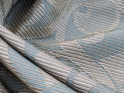 Scalamandre Namtu Silk Damask French Blue &amp; Tan Faille Medallion MSRP USD 300/Y