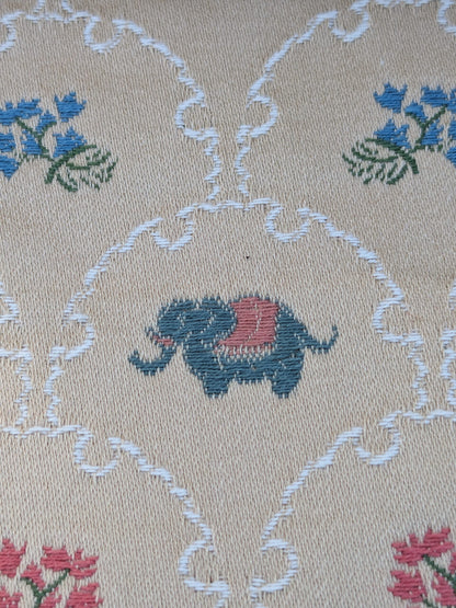 By Yd Kravet Zoology Weave Cotton Spring Animals Bunny Frog Elephant Snail Green Blue Pink on Tan MSRP USD 142/Y