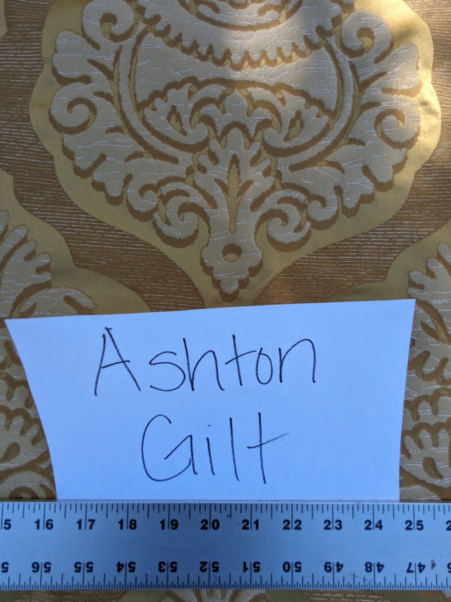 By Yd Lee Jofa Ashton Damask Gilt Gold Silk Sculptural Damask Reversible Medallion Renaissance MSRP USD 270/y