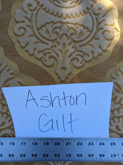 By Yd Lee Jofa Ashton Damask Gilt Gold Silk Sculptural Damask Reversible Medallion Renaissance MSRP USD 270/y