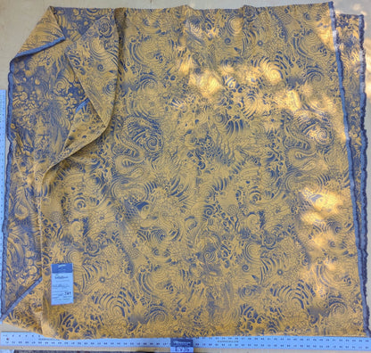 2 EV35 Length 2.8y Jean Paul Gaultier Komodo Gold Blue Chinoiserie Fish Dragon Bird Animal MSRP USD 772/y