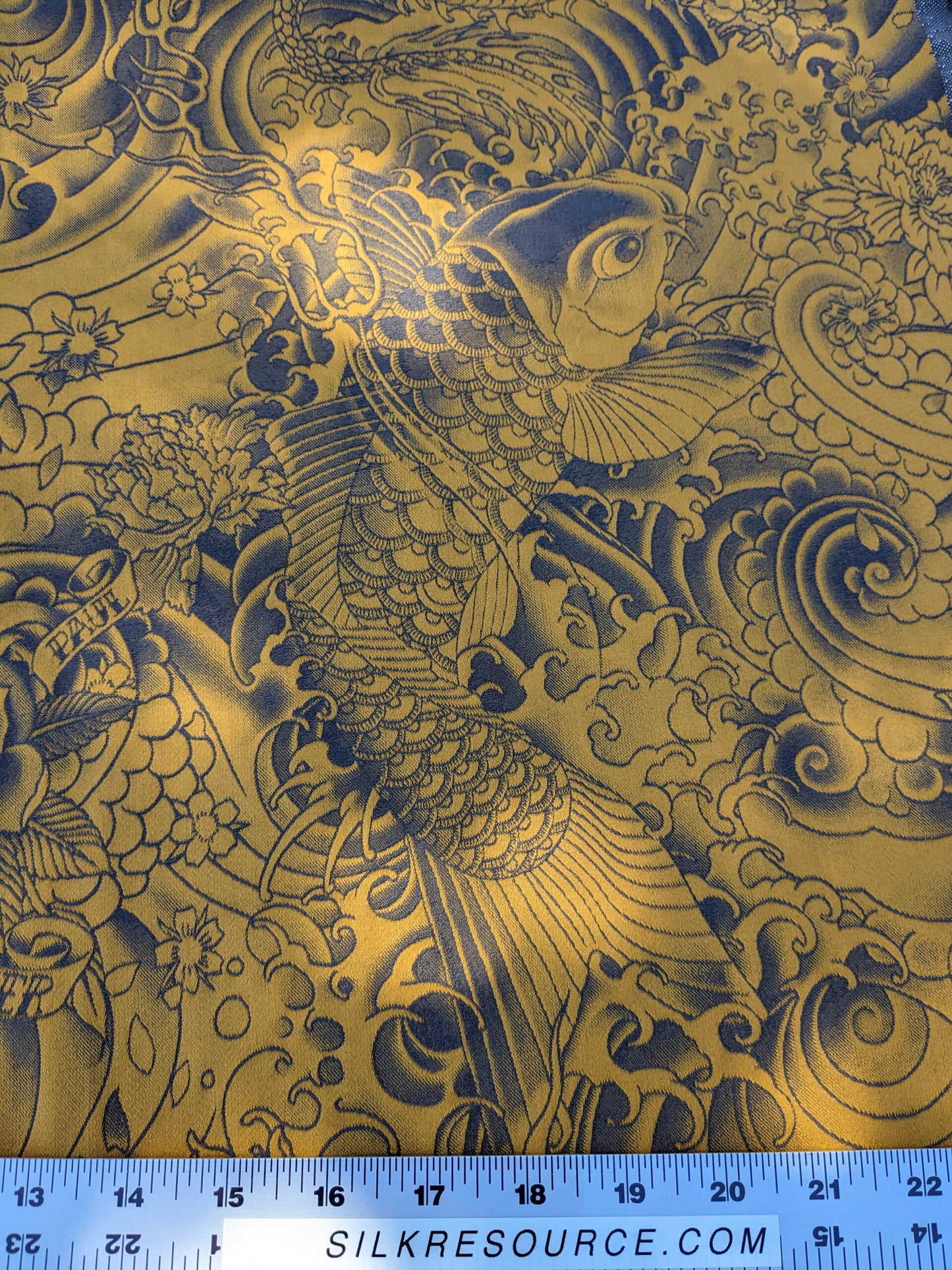 2 EV35 Length 2.8y Jean Paul Gaultier Komodo Gold Blue Chinoiserie Fish Dragon Bird Animal MSRP USD 772/y