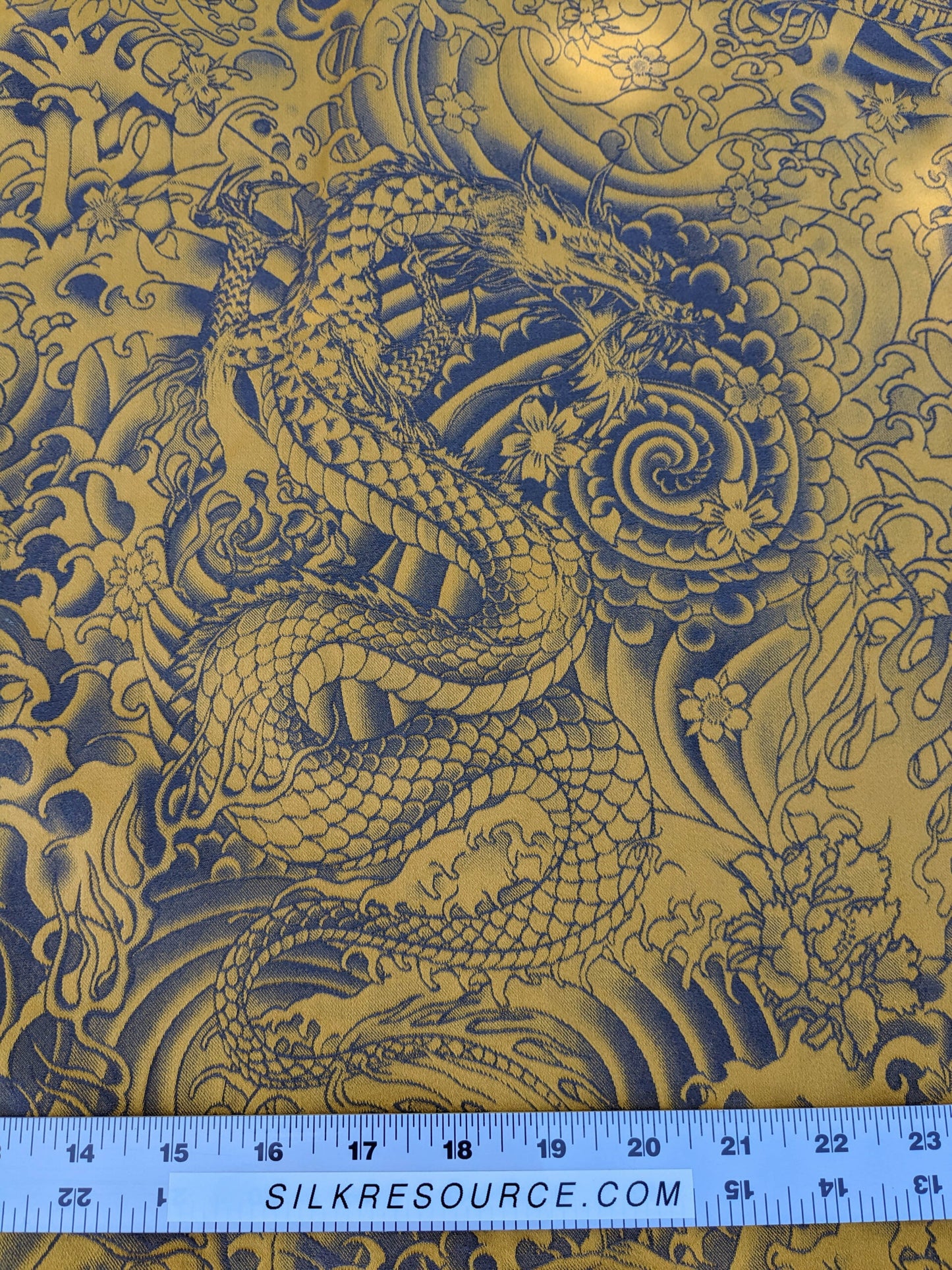 2 EV35 Length 2.8y Jean Paul Gaultier Komodo Gold Blue Chinoiserie Fish Dragon Bird Animal MSRP USD 772/y