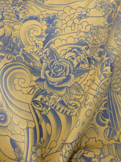 2 EV35 Length 2.8y Jean Paul Gaultier Komodo Gold Blue Chinoiserie Fish Dragon Bird Animal MSRP USD 772/y