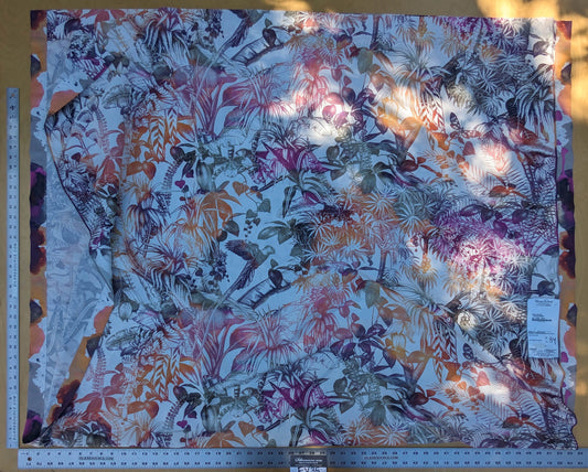 4 EV35 Length 2.5y Christian Fischbacher Benu Splash Citrus Berry Orange Pink Blue White Bird Floral Print Polyester MSRP USD 300+/y