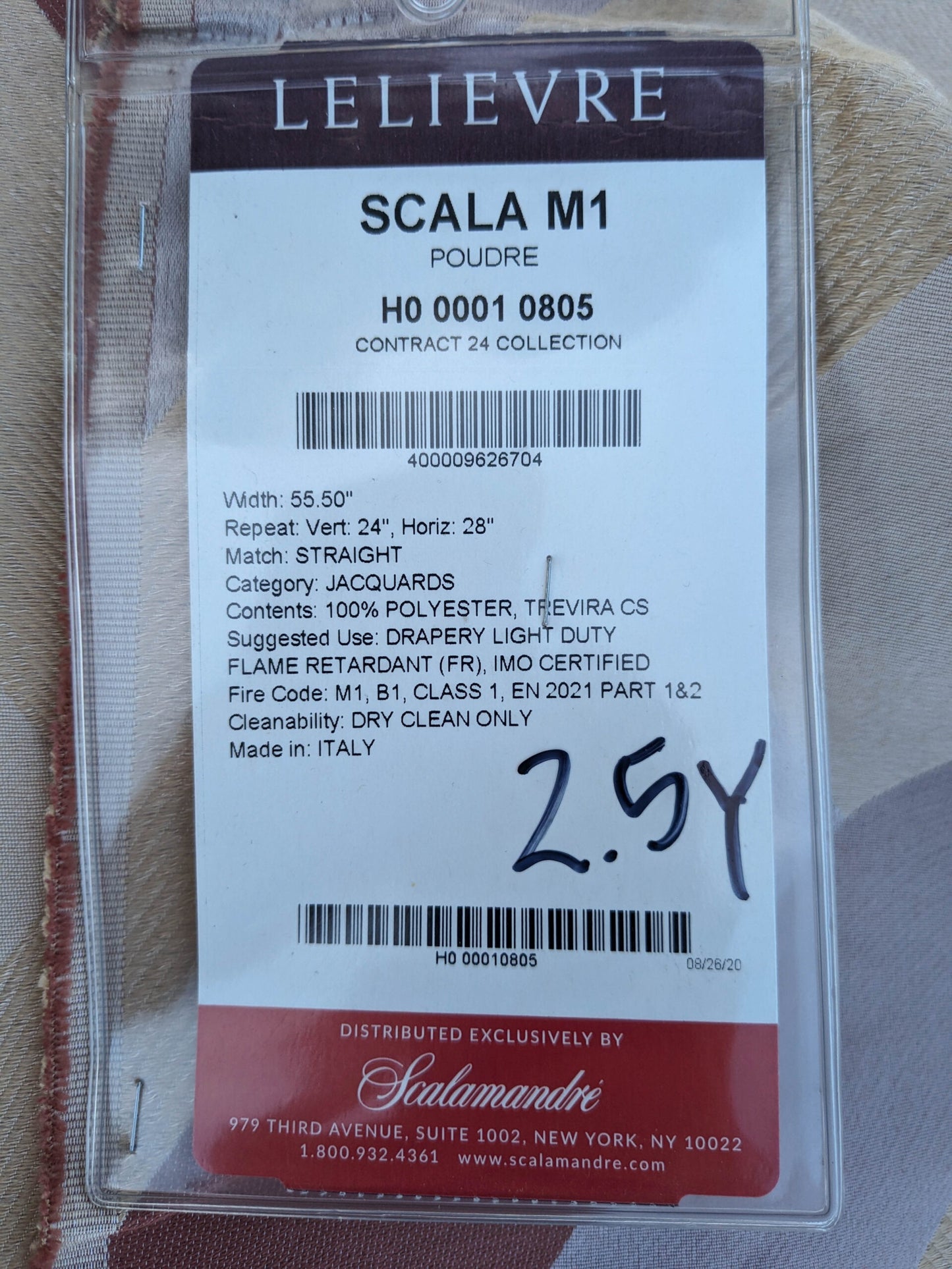 6 EV35 Length 2.5y Lelievre Scala M1 Poudre White Yellow Diamond Geometric Jacquard MSRP USD 500+/y