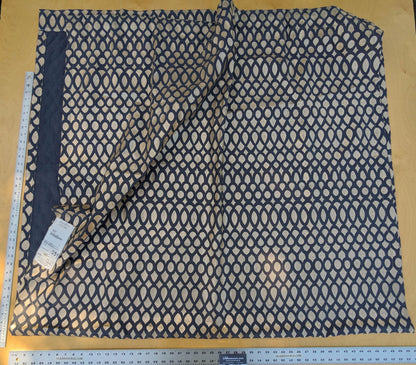 11 EV35 Length 2.5y Christian Fischbacher Indorato Royal Blue Beige Silk Print Ogee Fretwork Lattice MSRP USD700+/y