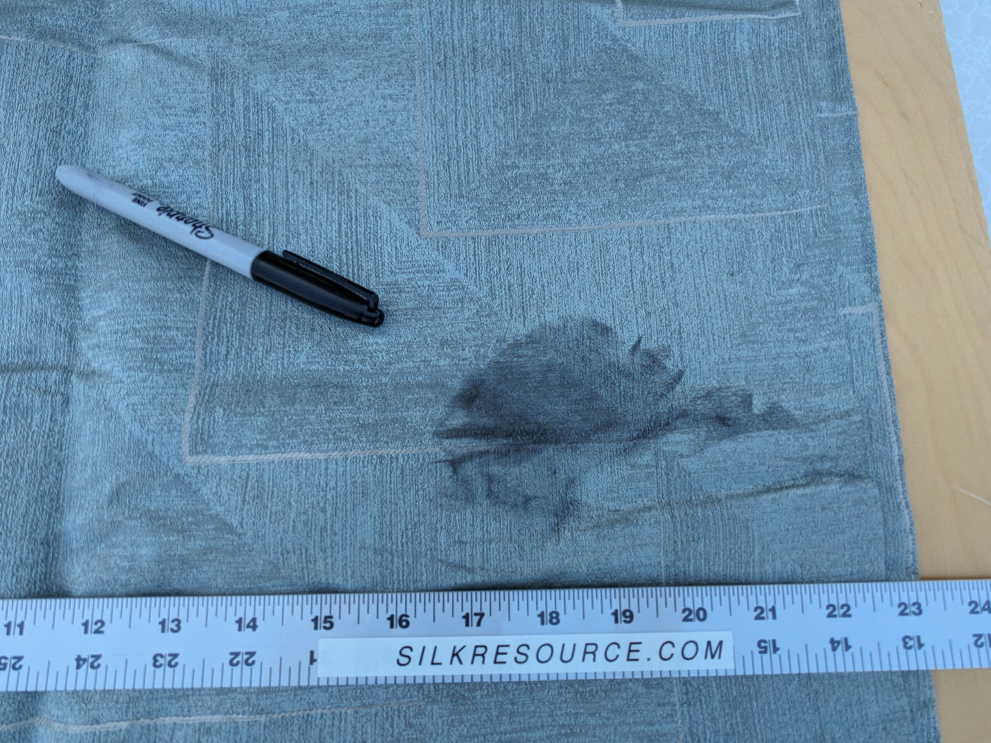 12 EV35 Length 2.1y Grey Watkins The Right Angle Aqua Blue Damask Geometric MSRP USD 264/y