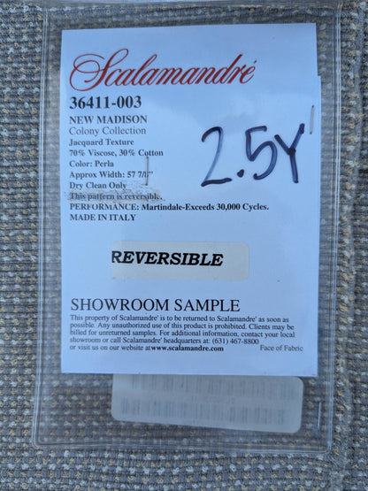 13 EV35 Length 2.5y Scalamandre New Madison Brown Small Scale Texture MSRP USD 300+/y
