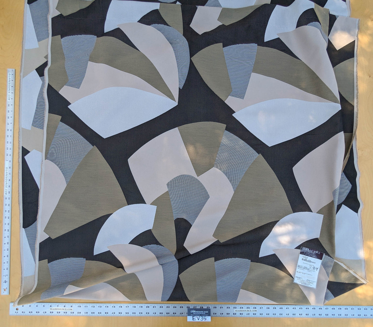 16 EV35 Length 2.8y Lelievre Paris Allure M1 Evening Black Brown White Beige Large Jacquard Abstract Graphic MSRP USD574/y