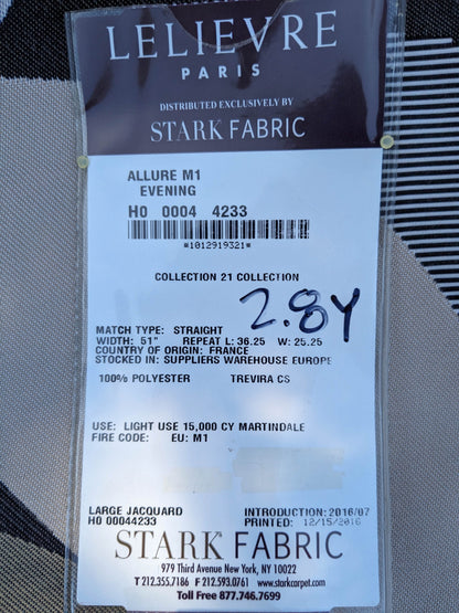 16 EV35 Length 2.8y Lelievre Paris Allure M1 Evening Black Brown White Beige Large Jacquard Abstract Graphic MSRP USD574/y