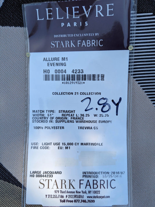 16 EV35 Length 2.8y Lelievre Paris Allure M1 Evening Black Brown White Beige Large Jacquard Abstract Graphic MSRP USD574/y