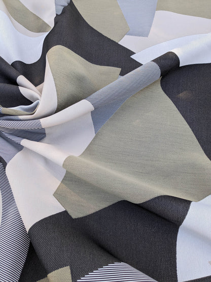 16 EV35 Length 2.8y Lelievre Paris Allure M1 Evening Black Brown White Beige Large Jacquard Abstract Graphic MSRP USD574/y