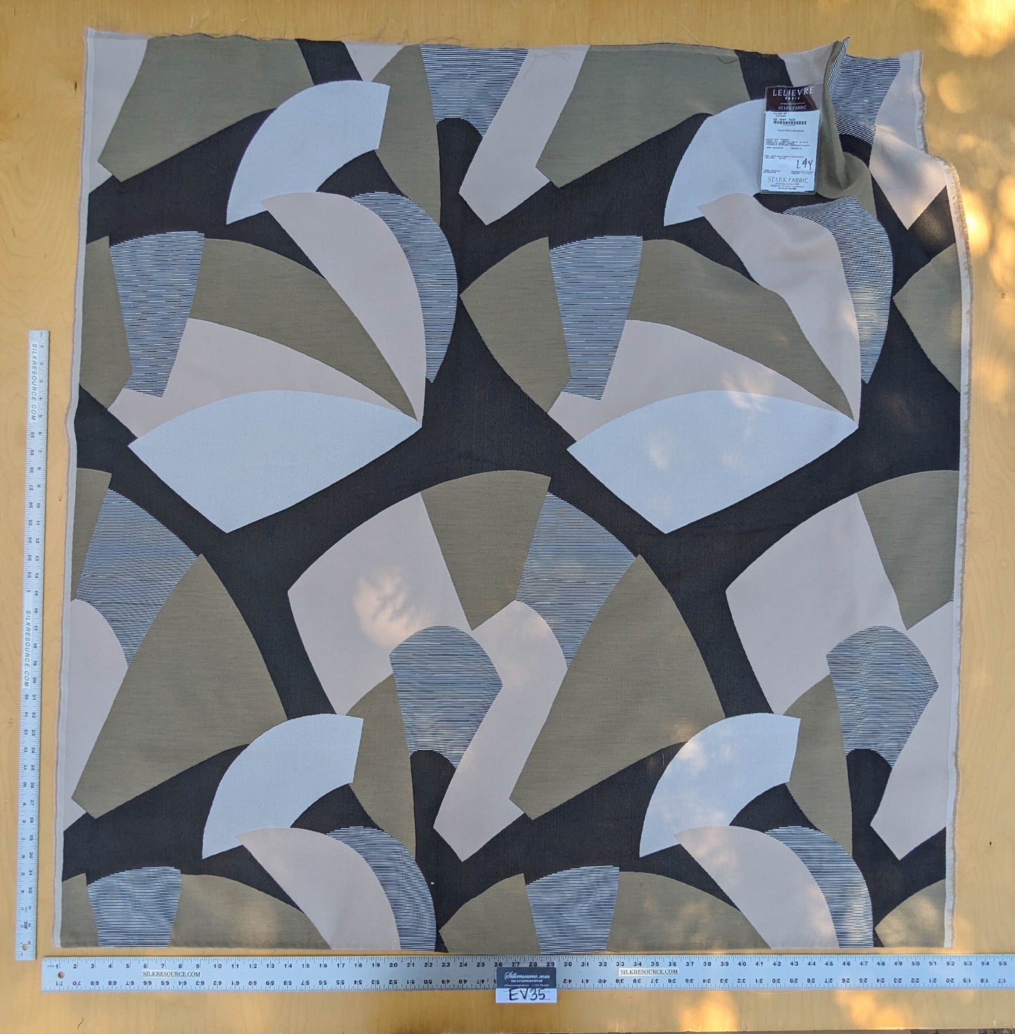 17 EV35 Length 1.4y Lelievre Paris Allure M1 Evening Black Brown White Beige Large Jacquard Abstract Graphic MSRP USD574/y