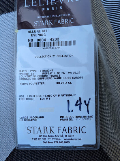 17 EV35 Length 1.4y Lelievre Paris Allure M1 Evening Black Brown White Beige Large Jacquard Abstract Graphic MSRP USD574/y