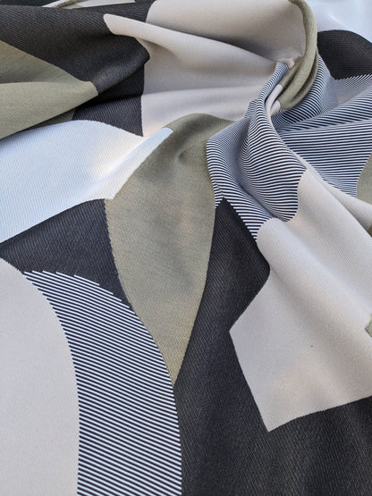 17 EV35 Length 1.4y Lelievre Paris Allure M1 Evening Black Brown White Beige Large Jacquard Abstract Graphic MSRP USD574/y