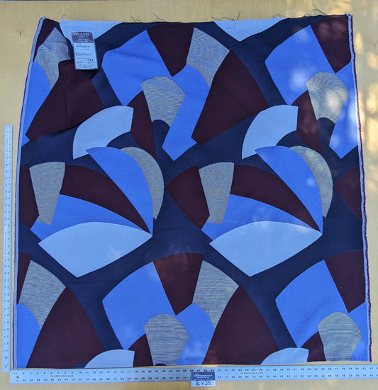 19 EV35 Length 1.4y Lelievre Paris Allure M1 Casual Blue Red White Large Jacquard Abstract Graphic MSRP USD574/y