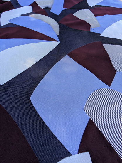 19 EV35 Length 1.4y Lelievre Paris Allure M1 Casual Blue Red White Large Jacquard Abstract Graphic MSRP USD574/y