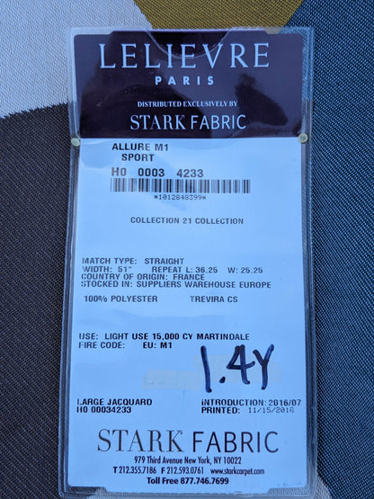 20 EV35 Length 1.4y Lelievre Paris Allure M1 Sport Blue Yellow White Large Jacquard Abstract Graphic MSRP USD574/y