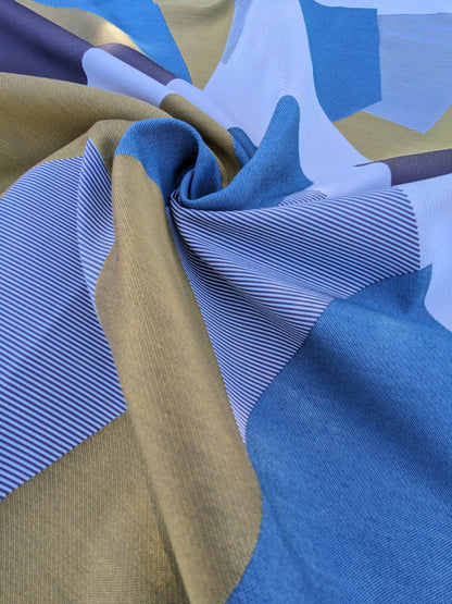 20 EV35 Length 1.4y Lelievre Paris Allure M1 Sport Blue Yellow White Large Jacquard Abstract Graphic MSRP USD574/y