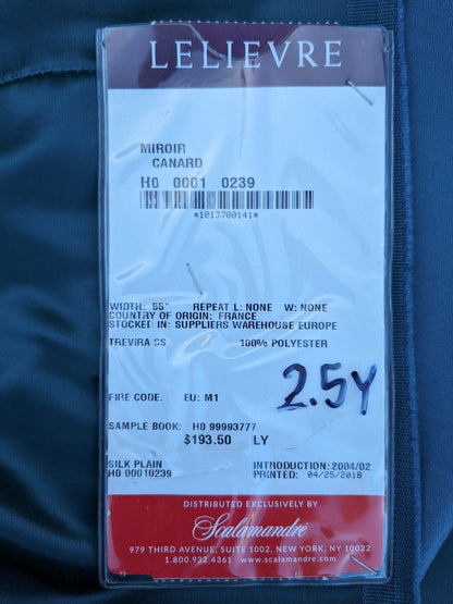 23 EV35 Length 2.5y Lelievre Miroir Canard Blue Gray Silk Plain MSRP USD 300+/y
