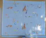 24 EV35 Length 1.3y Christian Fischbacher Mignon Blue Multi Animals Birds Panda Fox Elephant Cotton MSRP USD 300+/y