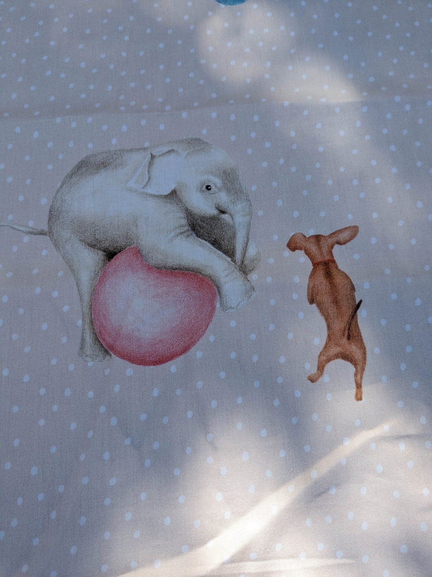 25 EV35 Length 1.3y Christian Fischbacher Mignon Pink Multi  Animals Birds Panda Fox Elephant Cotton MSRP USD 300+/y