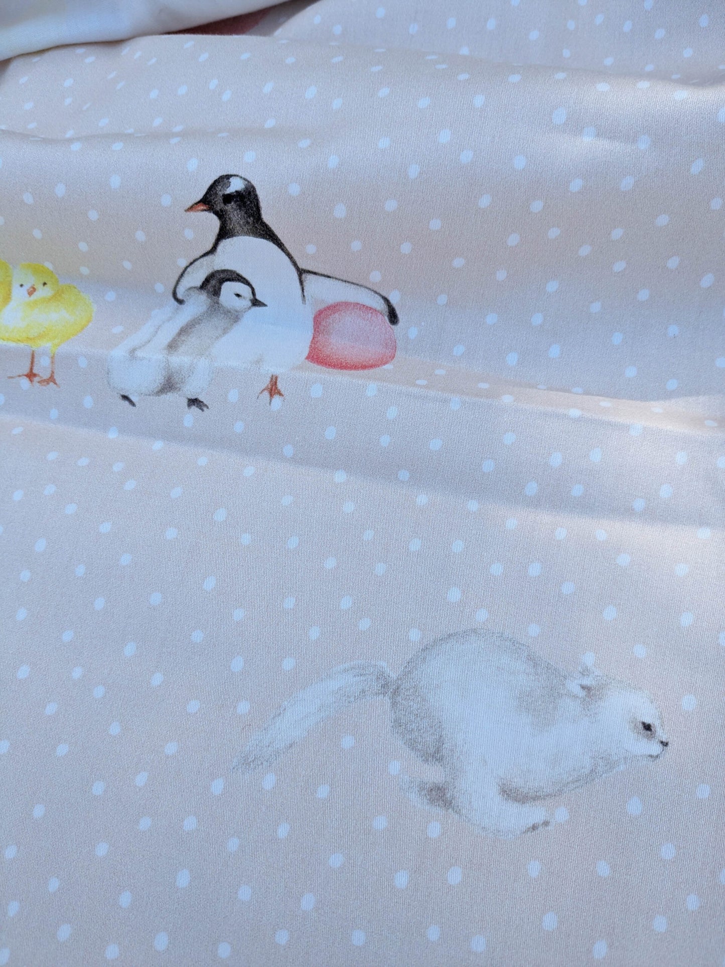 25 EV35 Length 1.3y Christian Fischbacher Mignon Pink Multi  Animals Birds Panda Fox Elephant Cotton MSRP USD 300+/y