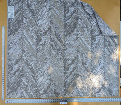 26 EV35 Length 1.5y Old World Weavers Chiron Cosmic Dust Beige Silver White  Jacquard Velvet Chevron Herringbone MSRP USD 500+/y