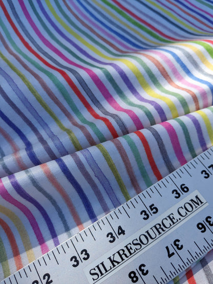 28 EV35 Length 2.5y Christian Fischbacher Ahoi Candy Stripe Sheers Rainbow Colors Children Nursery MSRP USD400+/y
