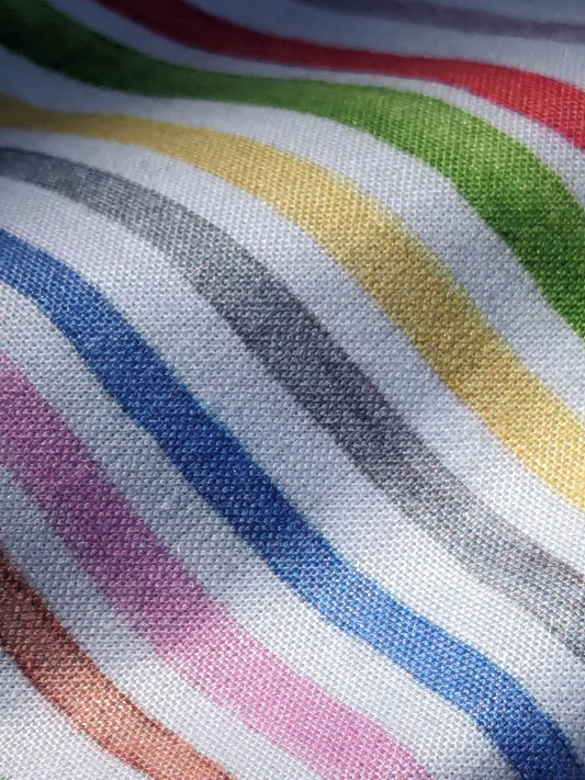 28 EV35 Length 2.5y Christian Fischbacher Ahoi Candy Stripe Sheers Rainbow Colors Children Nursery MSRP USD400+/y