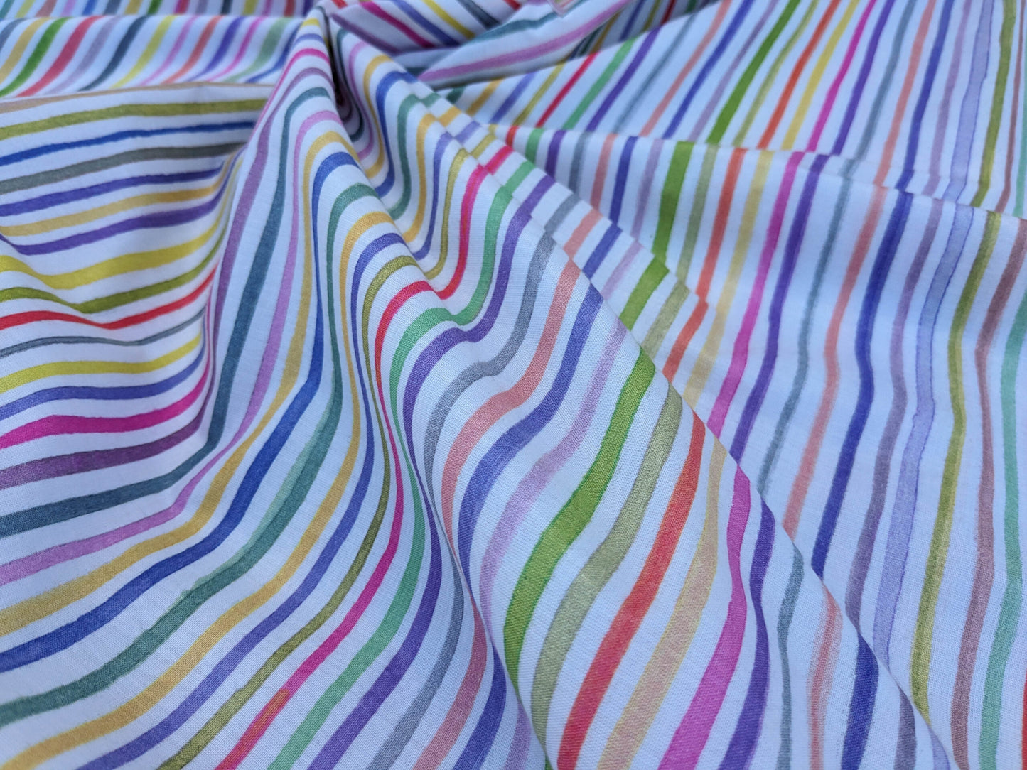 28 EV35 Length 2.5y Christian Fischbacher Ahoi Candy Stripe Sheers Rainbow Colors Children Nursery MSRP USD400+/y