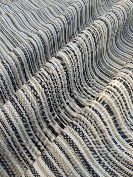 29 EV35 Length 2.4y Scalamandre Bukhara Piombo Brown White Stripe  MSRP USD 300+/y