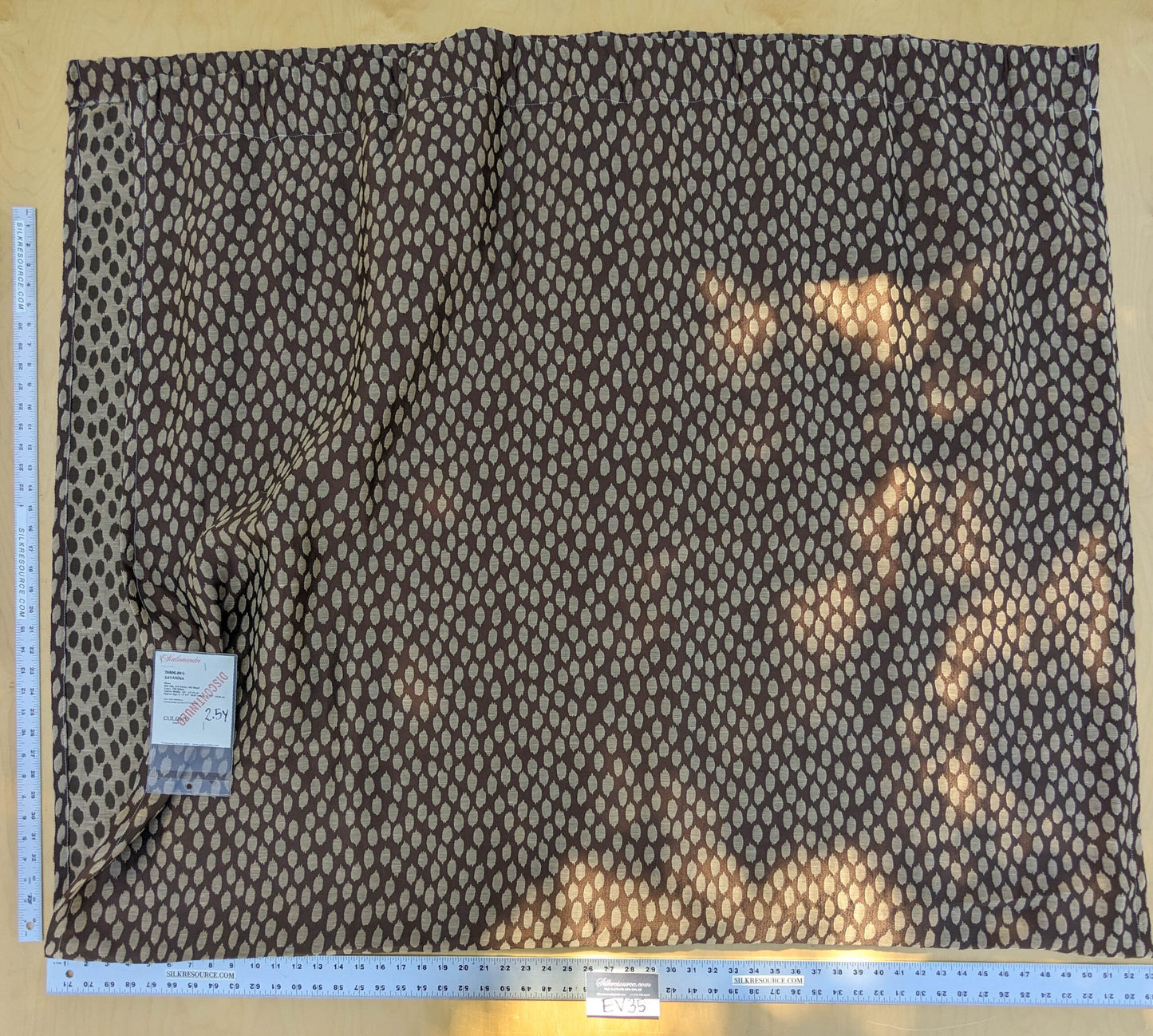 31 EV35 Length 2.5y Scalamandre Savanna Off White Brown Sheer Small Scale Dot Circle MSRP USD 300+/y