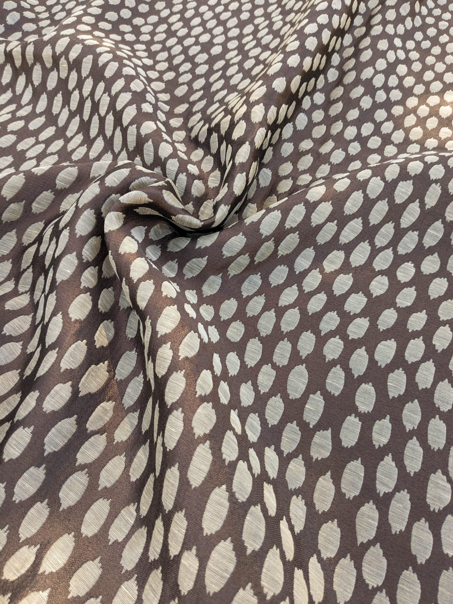 31 EV35 Length 2.5y Scalamandre Savanna Off White Brown Sheer Small Scale Dot Circle MSRP USD 300+/y