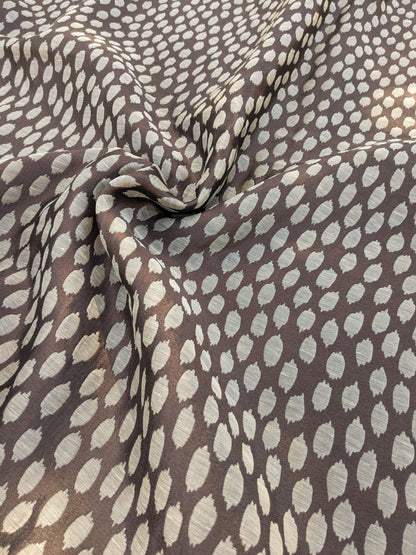 31 EV35 Length 2.5y Scalamandre Savanna Off White Brown Sheer Small Scale Dot Circle MSRP USD 300+/y