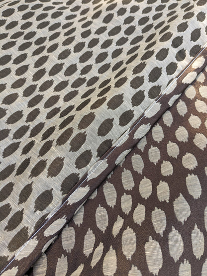 31 EV35 Length 2.5y Scalamandre Savanna Off White Brown Sheer Small Scale Dot Circle MSRP USD 300+/y