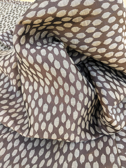 31 EV35 Length 2.5y Scalamandre Savanna Off White Brown Sheer Small Scale Dot Circle MSRP USD 300+/y