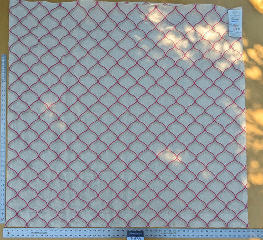 36 EV35 Length 1.2y Grey Watkins Scalamandre Pichola Fuschia Pink Beige Diamond Ogee MSRP USD 300+/y