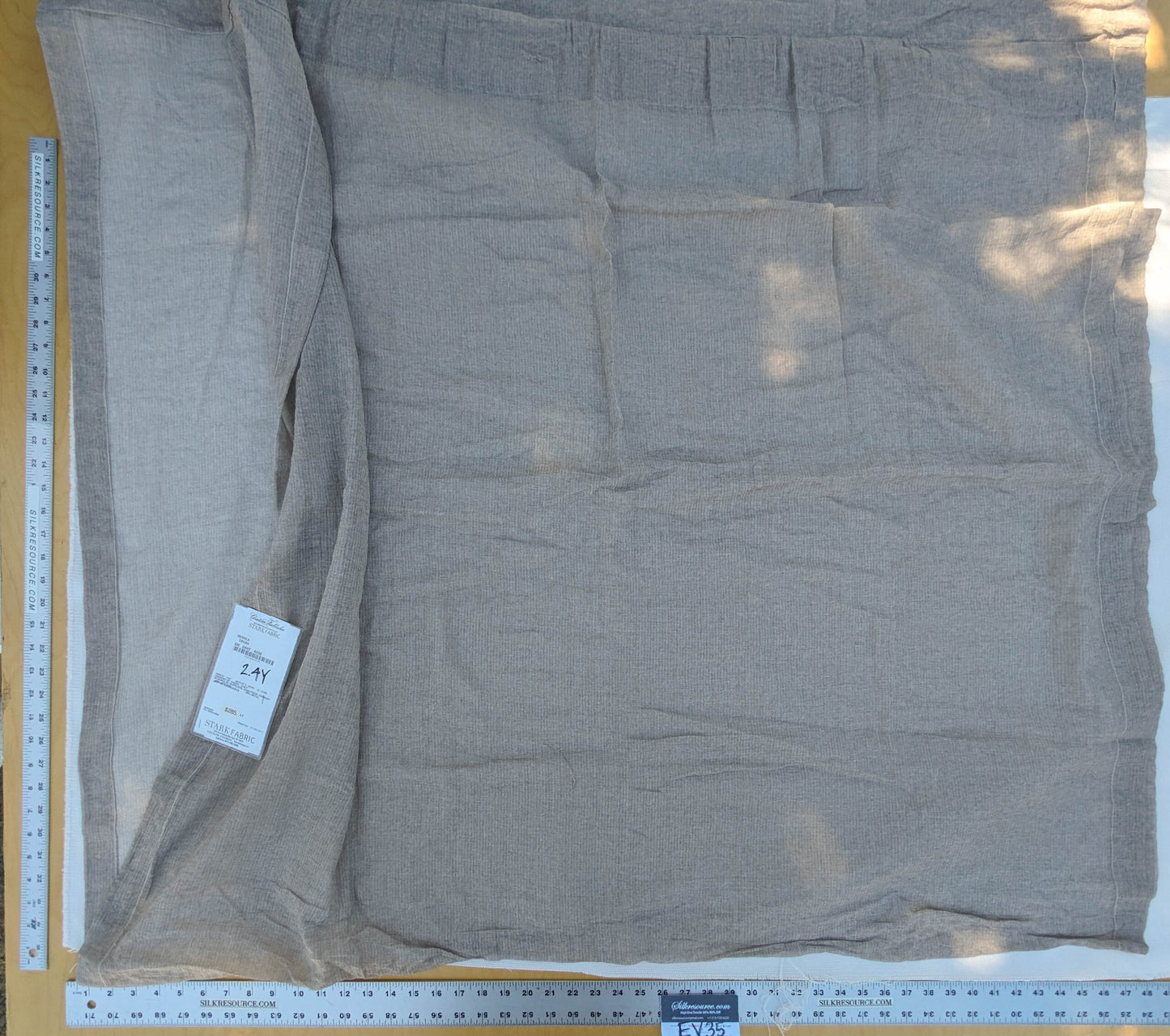 37 EV35 Length 2.4y Christian Fischbacher Nuvola Cocoa Gray Sheers Stripe MSRP USD 300+/y