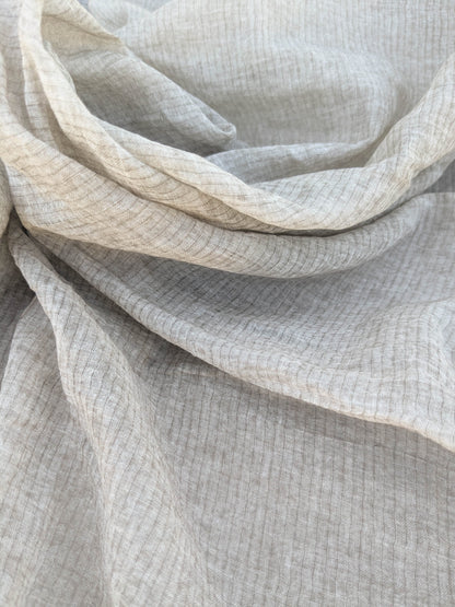 37 EV35 Length 2.4y Christian Fischbacher Nuvola Cocoa Gray Sheers Stripe MSRP USD 300+/y