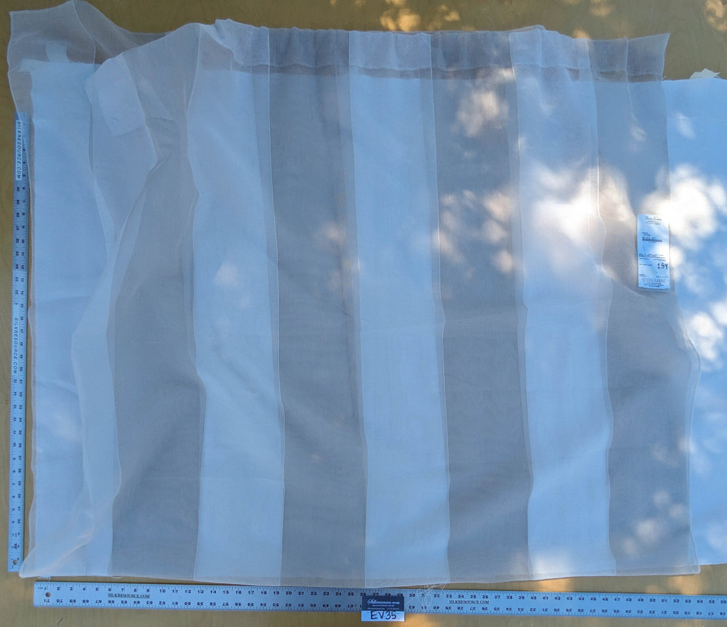 40 EV35 Length 2.5y Christian Fischbacher Dialog Natural White Stripe Sheer  MSRP200+/y