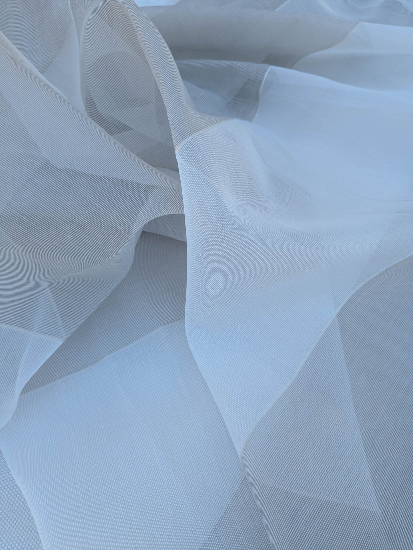 40 EV35 Length 2.5y Christian Fischbacher Dialog Natural White Stripe Sheer  MSRP200+/y