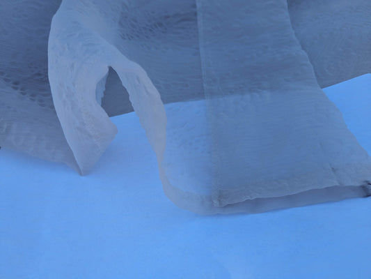 41 EV35 Length 2.5y Christian Fischbacher Orient Light Eggshell White Polyester Sheer MSRP USD 300+/y