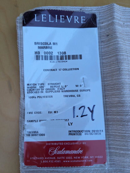42 EV35 Length 1.2y Lelievre Briscola M1 Marbre Beige Polyester Trevira Texture MSRP USD 500+/y